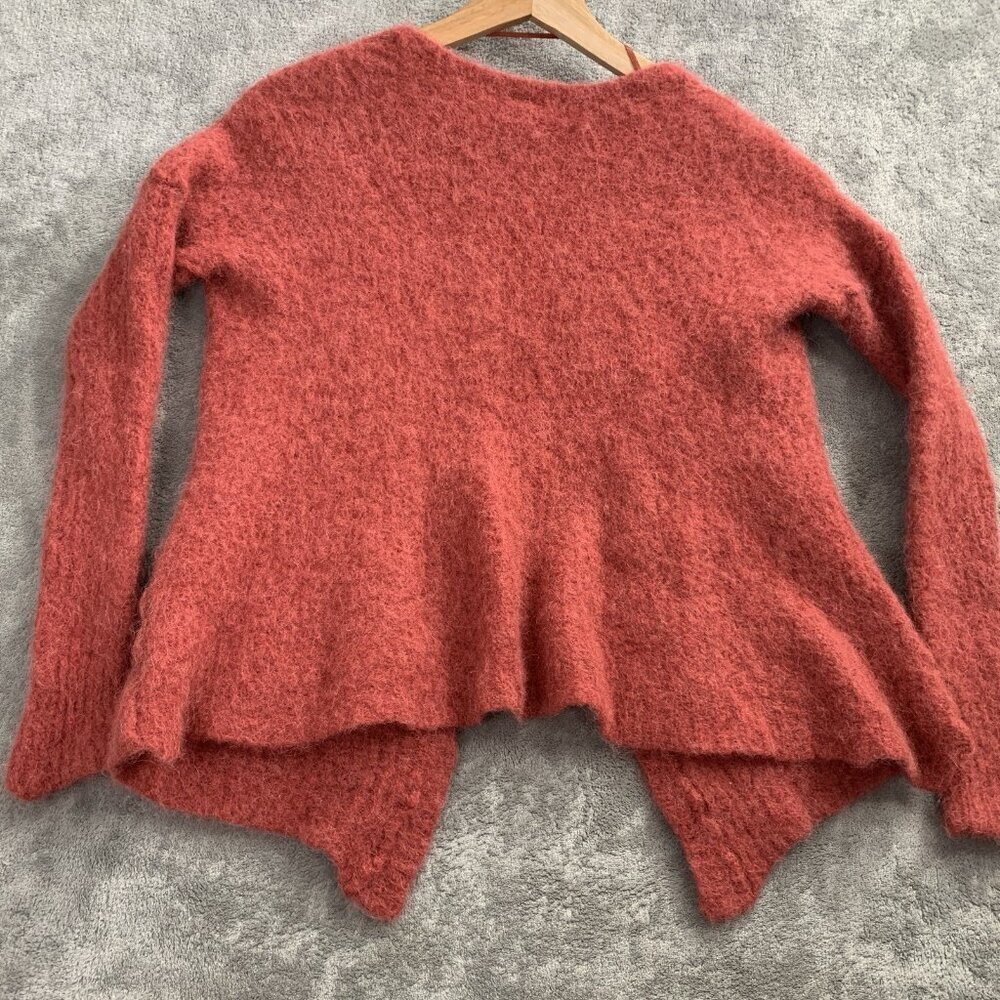Free People Cardigan Womens Small Red Open Front Alpaca Sweatshirt Pockets - Picture 9 of 9